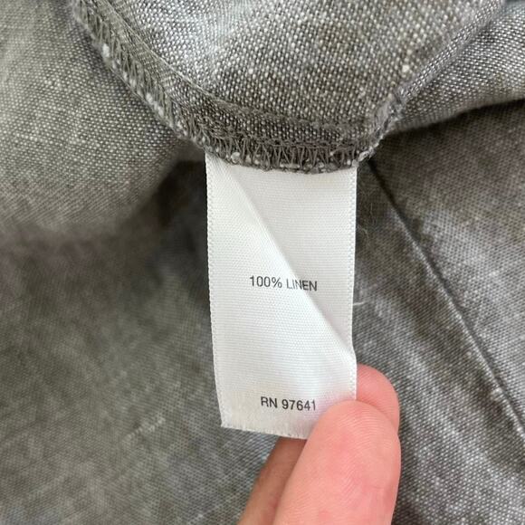 J. Jill Love Linen Gray Taupe Drawstring Relaxed Fit Ankle Pull On Pants Small - Picture 8 of 10